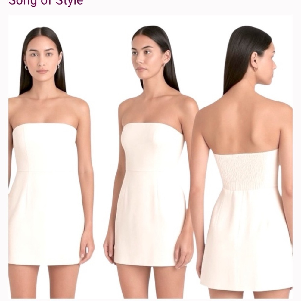 Song of Style Cream Strapless Mini Dress